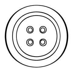 A simple line drawing of a fourhole button isolated, perfect for crafting and sewing projects