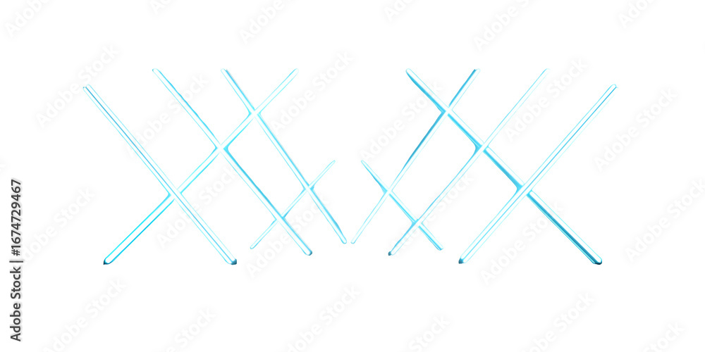 Poster abstract geometric pattern of intersecting white lines forming an x shape on transparent background 