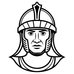 Roman soldier head with helmet