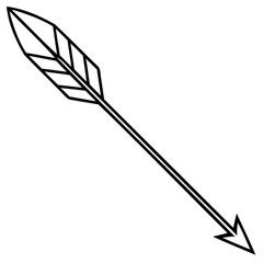 Simple black and white illustration of an arrow with fletching