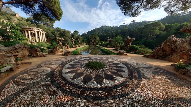 Marimurtra botanical garden at Blanes near Barcelona Spain : Generative AI.