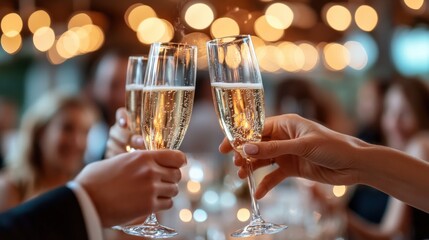 Cheers to a celebration with sparkling wine.