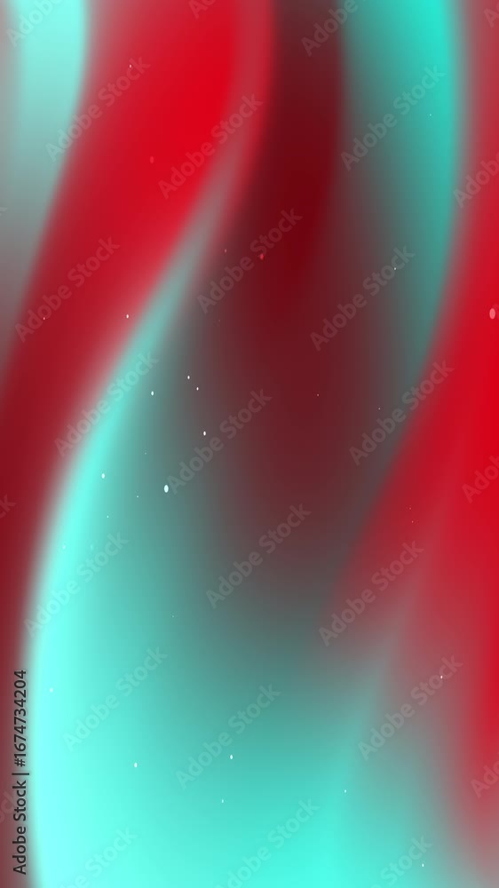 Poster blurred wavy red and turquoise colors with tiny white specks. suitable for abstract backgrounds or a