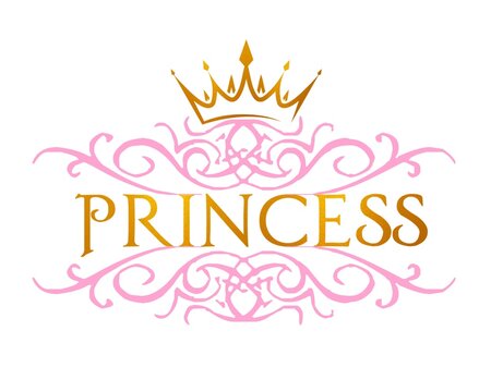 Light Pink and Gold Elegant Prince Text Design Illustration