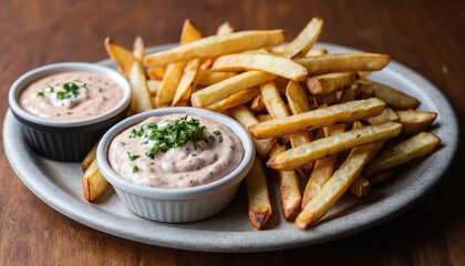 Close Shot of Fried Fries Platter
