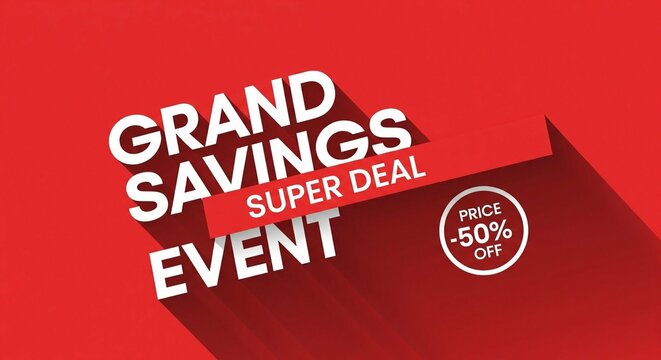 Bold promotional graphic depicting a grand savings event with a substantial discount
