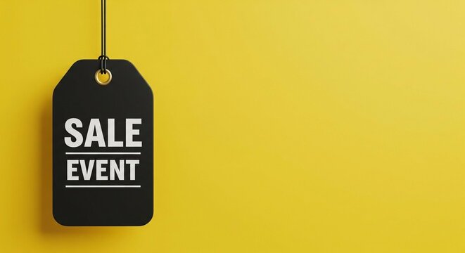 Bold discount promotion graphic on bright yellow background for advertising campaign