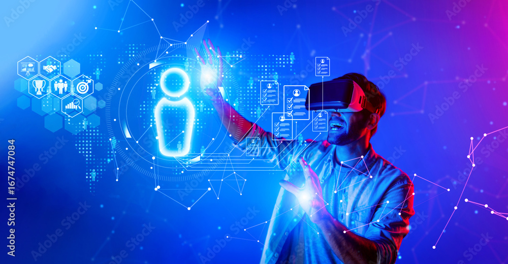 Poster explore the cutting-edge of virtual recruitment tools that enhance human resources and streamline hi