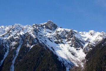 View of the summit of Brévent from Chamonix, Haute-Savoie, France