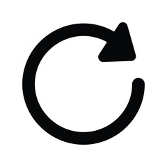 Circular arrow refresh icon vector reload symbol repeat loop undo action circular motion