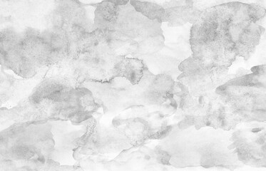 Black white abstract watercolor. Light gray art background for design. Spot blot daub. Grunge.	