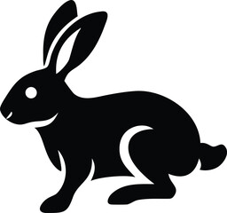 Black Rabbit Silhouettes – Bunny Shapes, Outlines and Icons Vector
