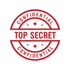Top secret confidential stamp red circular seal classified information government document