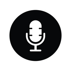 Retro microphone icon vintage audio recording equipment podcasting symbol studio sound gear isolated vector graphic