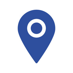 Blue map pin location marker icon navigation point destination symbol gps pointer place indicator
