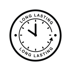Long lasting clock icon vector time durability symbol endurance graphic