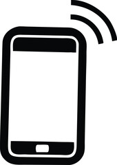 Smartphone Mobile Phone – Modern Touchscreen Device Minimalist Line Art Vector