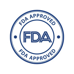 Blue circular fda approved stamp food and drug administration seal quality assurance regulatory compliance healthcare certification