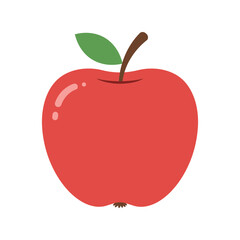 Red apple fruit vector illustration healthy food icon fresh produce graphic isolated eps