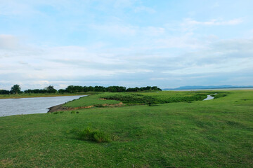 A natural atmosphere with a quiet and beautiful river