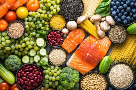 Colorful array of fresh foods (9)