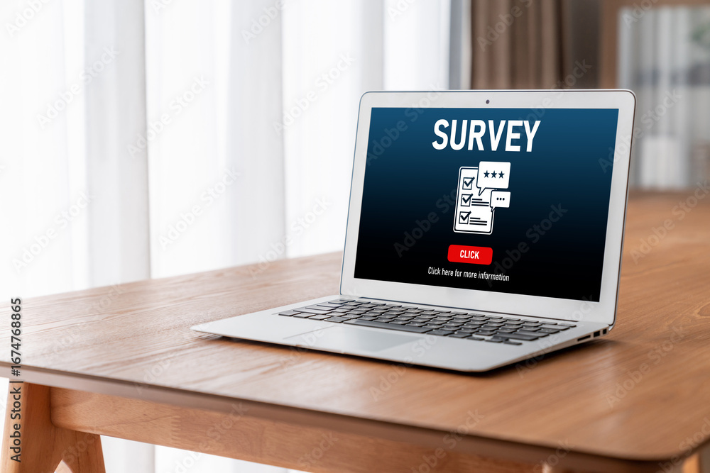 Poster online survey form for modish digital information collection on the internet network