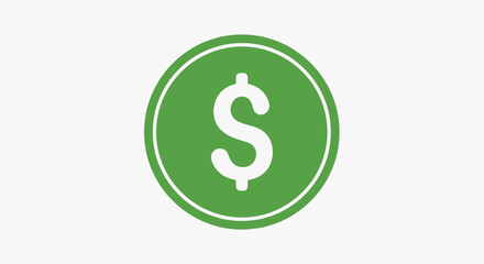 Illustration of a green coin with a white dollar sign symbolizing financial themes