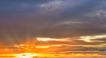 Obraz premium New Zealand Sky Replacement Sunset Cloudscape Sun Rays