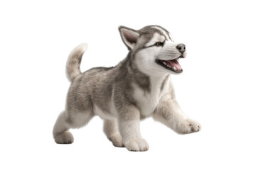 Obraz premium Cute puppy in running pose transparent background