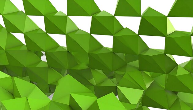 Abstract geometric pattern of bright lime green triangles on white background