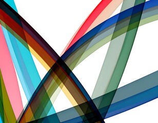 Fototapeta premium Abstract design with overlapping, colorful ribbons