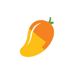 A stylized illustration of a mango fruit.