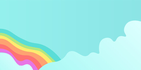 Abstract kawaii Colorful Sky rainbow background. Soft gradient pastel Comic graphic. Concept for wedding card design or presentation