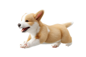 Cute puppy in running pose transparent background