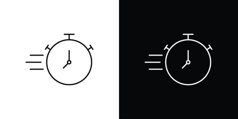Time fast icon symbols. Simple pictograms for web sites and mobile app