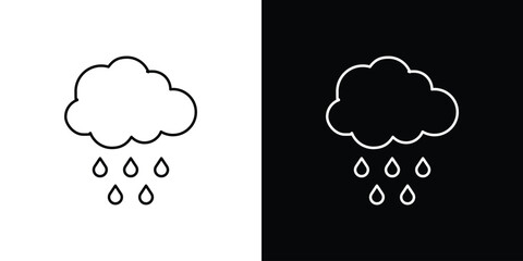 Rain icon symbols. Simple pictograms for web sites and mobile app
