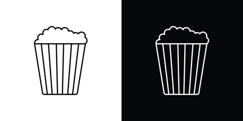 Popcorn icon symbols. Simple pictograms for web sites and mobile app