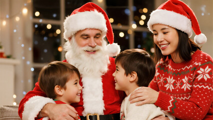 A family gathering during the Christmas season, illuminated by warm, soft lighting. Christmas, Christmas Tree, Merry Christmas, Christmas Background, Christmas Lights
