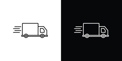 Moving truck icon symbols. Simple pictograms for web sites and mobile app
