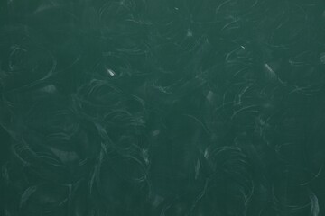 Dirty green chalkboard as background. School equipment