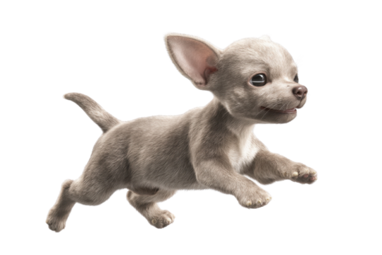 Cute puppy in running pose transparent background