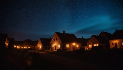 Starry Night Village Houses.