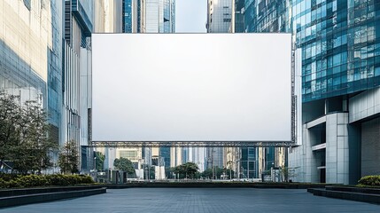 Obraz premium Blank billboard between buildings