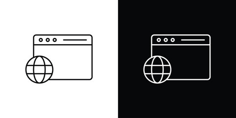 Browser icon symbols. Simple pictograms for web sites and mobile app