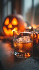 Halloween party with drinks & pumpkins