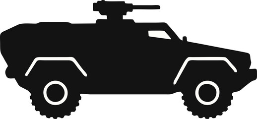 APC Silhouette – Flat Vector Armored Personnel Carrier Military Icon