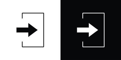Sign out icon collection flat style - stock vector.