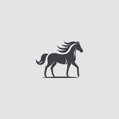 Horse silhouette minimalist abstract logo design. 