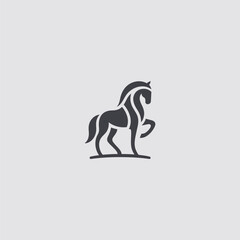 Horse silhouette minimalist abstract logo design. 