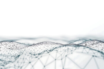 白背景に浮かぶ抽象的なデジタルネットワークライン構成